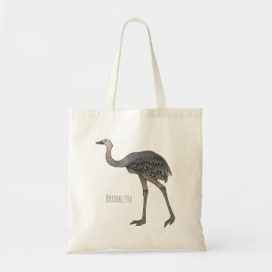 Greater rhea bird cartoon illustration tote bag