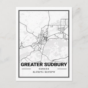 Greater Sudbury Ontario Canada Travel City Map Postcard
