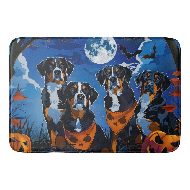 Greater Swiss Halloween Spooky Bath Mat (Front)