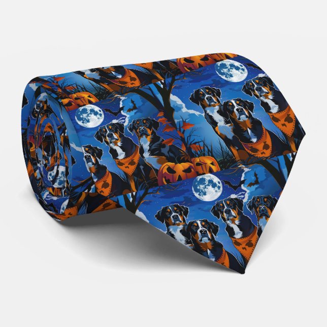 Greater Swiss Halloween Spooky Tie (Rolled)