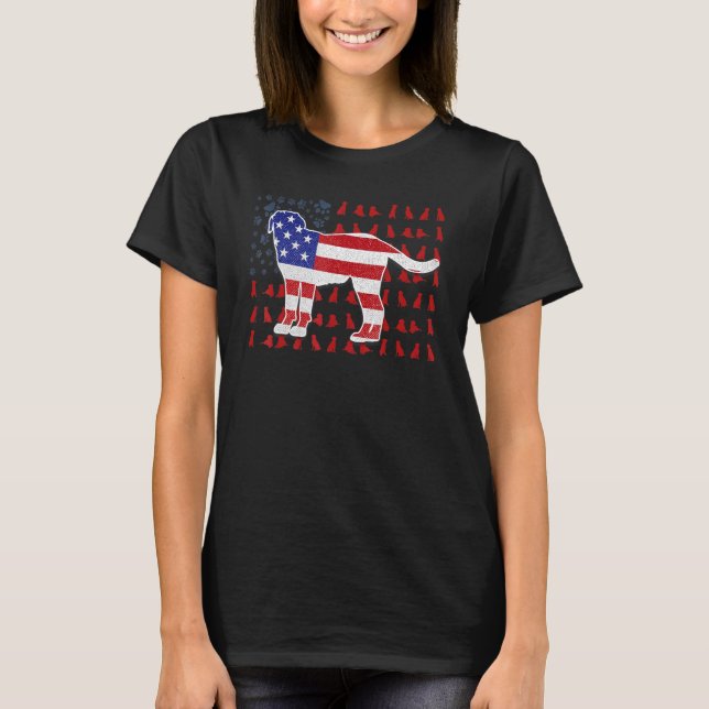 Greater Swiss Mountain American Flag 4th Of July M T-Shirt (Front)