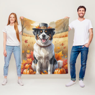 Greater Swiss Mountain Autumn Leaves Thanksgiving Fleece Blanket