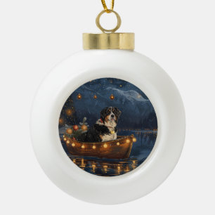 Greater Swiss Mountain Christmas Festive Voyage Ceramic Ball Christmas Ornament