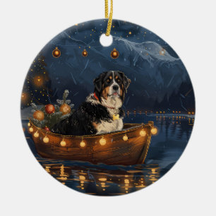 Greater Swiss Mountain Christmas Festive Voyage Ceramic Ornament