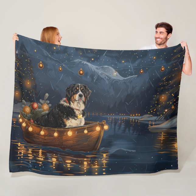 Greater Swiss Mountain Christmas Festive Voyage Fleece Blanket (In Situ)