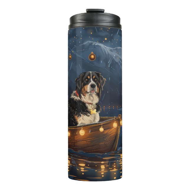 Greater Swiss Mountain Christmas Festive Voyage Thermal Tumbler (Front)