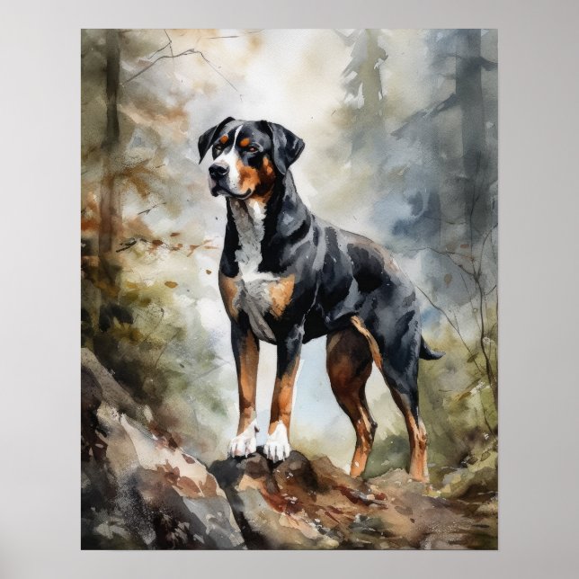 Greater Swiss Mountain Dog Art Print Poster (Front)