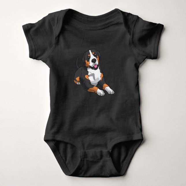 Greater Swiss Mountain Dog Baby Bodysuit (Front)