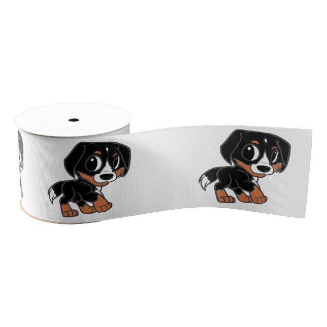 greater swiss mountain dog cartoon grosgrain ribbon (Spool)