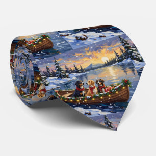 Greater Swiss Mountain Dog Christmas Boat Holiday Tie