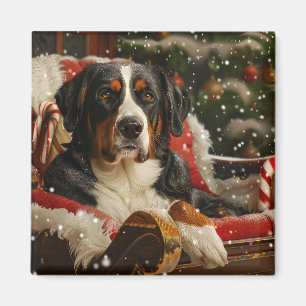 Greater Swiss Mountain Dog Christmas Festive Magnet