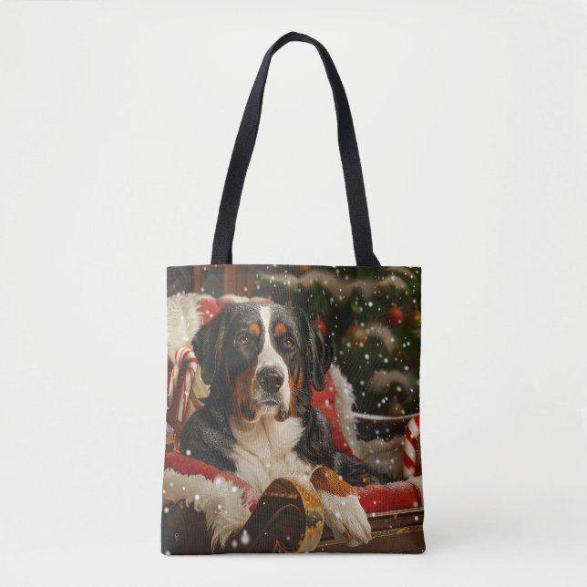 Greater Swiss Mountain Dog Christmas Festive Tote Bag (Front)