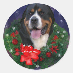 Greater Swiss Mountain Dog Christmas Gifts Classic Round Sticker