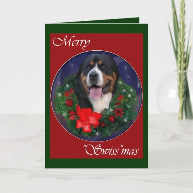 Greater Swiss Mountain Dog Christmas Gifts Holiday Card (Front)