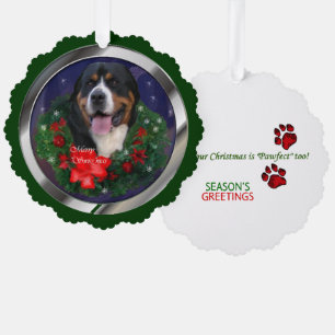 Greater Swiss Mountain Dog Christmas Gifts Tree Decoration Card