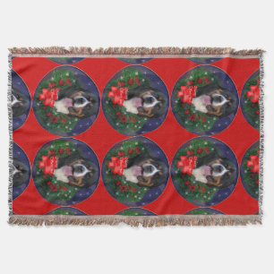 Greater Swiss Mountain Dog Christmas Throw Blanket