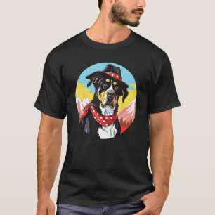 Greater Swiss Mountain Dog Cowboy Funny Wild West T-Shirt
