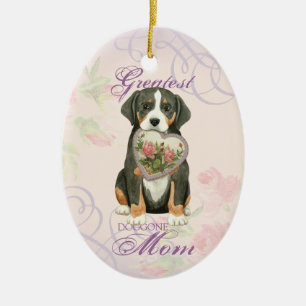 Greater Swiss Mountain Dog Heart Mum Ceramic Ornam Ornament