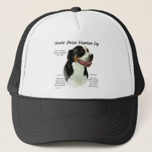 Greater Swiss Mountain Dog History Design Trucker Hat