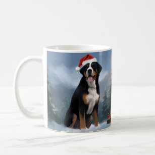 Greater Swiss Mountain Dog in Snow Christmas  Coffee Mug