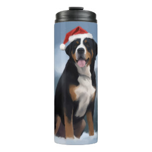Greater Swiss Mountain Dog in Snow Christmas  Thermal Tumbler