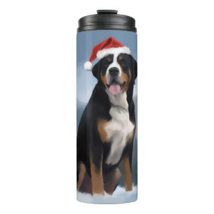 Greater Swiss Mountain Dog in Snow Christmas  Thermal Tumbler