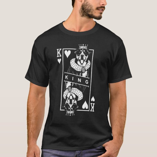 Greater Swiss Mountain Dog King Of Hearts Card Pop T-Shirt (Front)