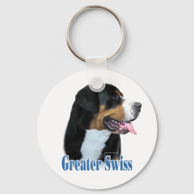 Greater Swiss Mountain Dog Name Key Ring (Front)