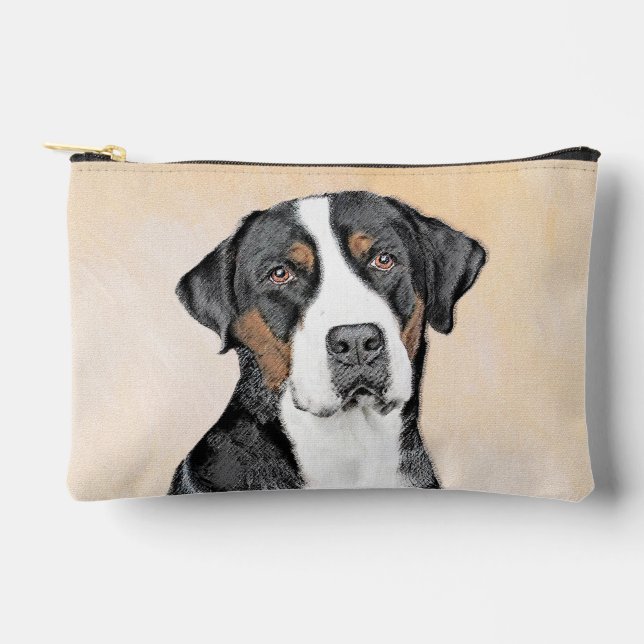 Greater Swiss Mountain Dog Painting Original Art Accessory Pouch (Front)