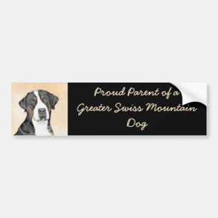 Greater Swiss Mountain Dog Painting - Original Art Bumper Sticker