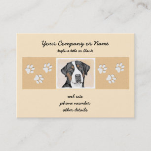 Greater Swiss Mountain Dog Painting - Original Art Business Card
