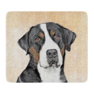 Greater Swiss Mountain Dog Painting - Original Art Cutting Board