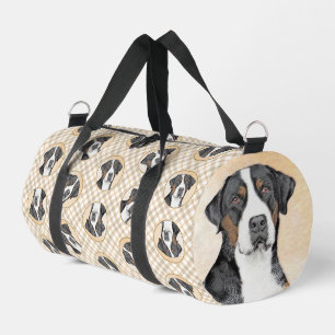 Greater Swiss Mountain Dog Painting Original Art Duffle Bag