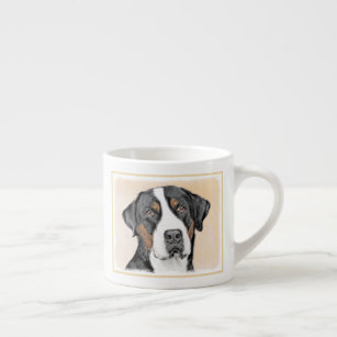 Greater Swiss Mountain Dog Painting - Original Art Espresso Cup