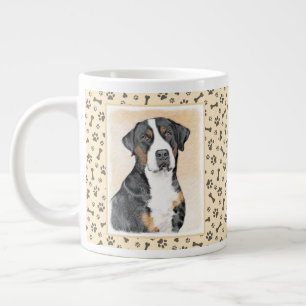 Greater Swiss Mountain Dog Painting - Original Art Large Coffee Mug