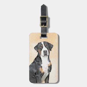 Greater Swiss Mountain Dog Painting - Original Art Luggage Tag