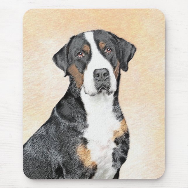 Greater Swiss Mountain Dog Painting - Original Art Mouse Pad (Front)