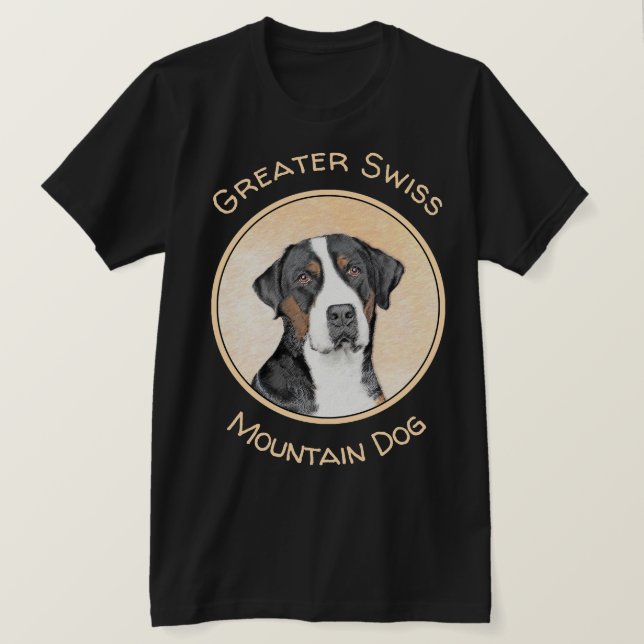Greater Swiss Mountain Dog Painting - Original Art T-Shirt (Design Front)