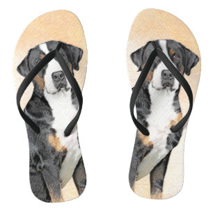 Greater Swiss Mountain Dog Painting - Original Art Thongs