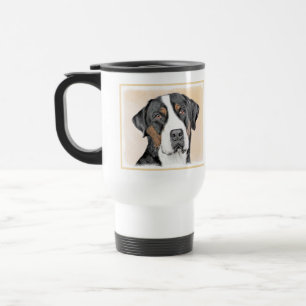 Greater Swiss Mountain Dog Painting - Original Art Travel Mug