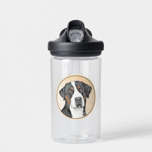 Greater Swiss Mountain Dog Painting - Original Art Water Bottle