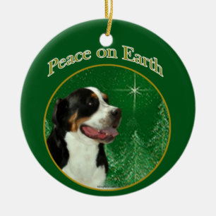 Greater Swiss Mountain Dog Peace Ceramic Ornament