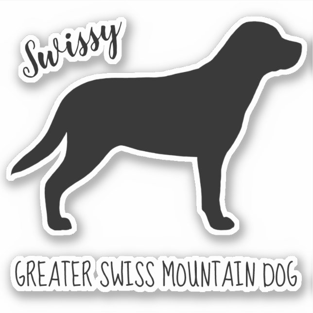 Greater Swiss Mountain Dog Silhouette Sticker (Front)