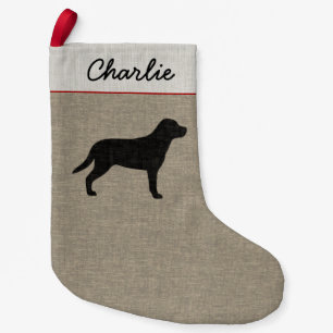 Greater Swiss Mountain Dog Silhouette with Text Small Christmas Stocking