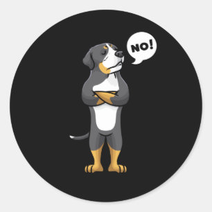 Greater Swiss Mountain Dog Stubborn Dog Classic Round Sticker