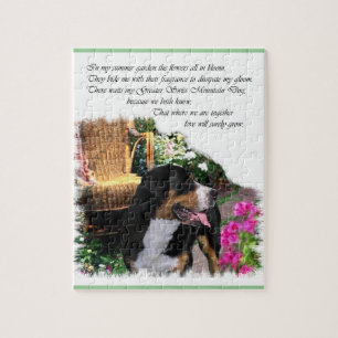 Greater Swiss Mountain Dog Summer Garden Jigsaw Puzzle