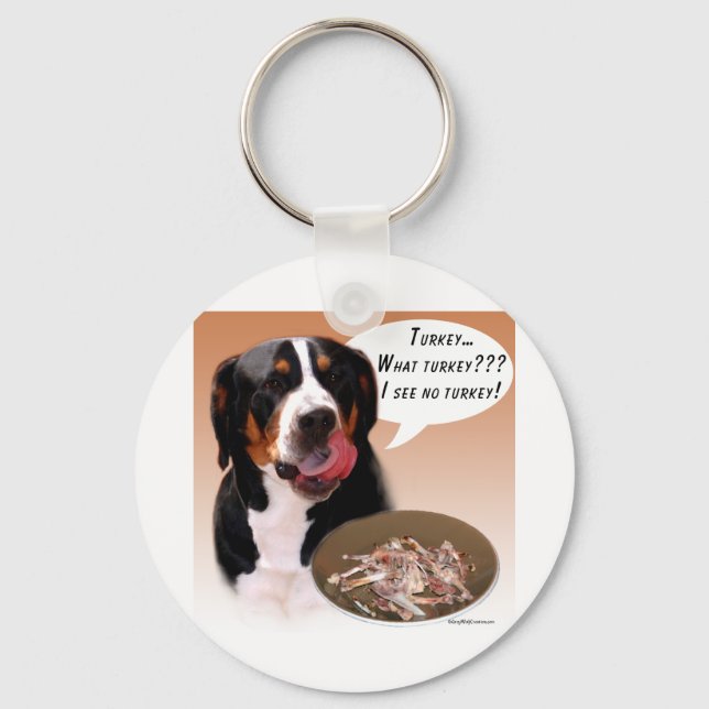 Greater Swiss Mountain Dog Turkey Key Ring (Front)
