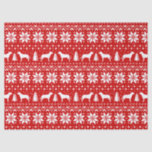 Greater Swiss Mountain Dogs Christmas Pattern Red Tissue Paper<br><div class="desc">Festive Red and White Christmas Sweater Style Pattern with Swissy Silhouettes</div>