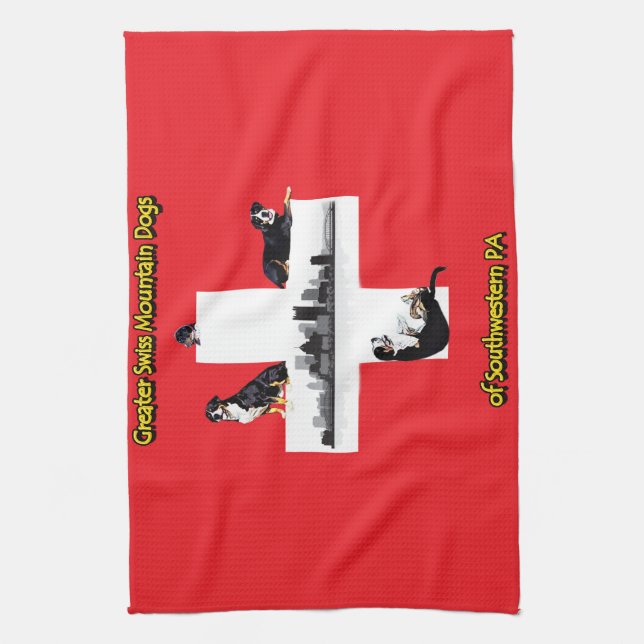 Greater Swiss Mountain Dogs of SWPA Kitchen Towel (Vertical)