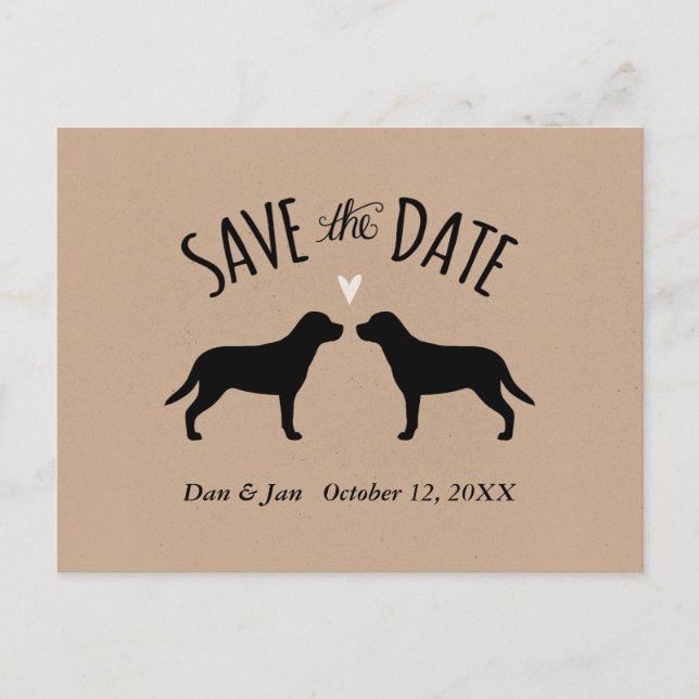 Greater Swiss Mountain Dogs Wedding Save the Date Announcement Postcard (Front)